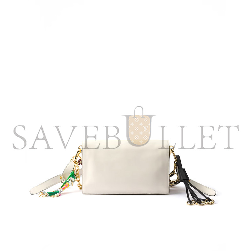 Pra*a soft sound small leather shoulder bag with charms 1bd379 (24*13.5*5cm)